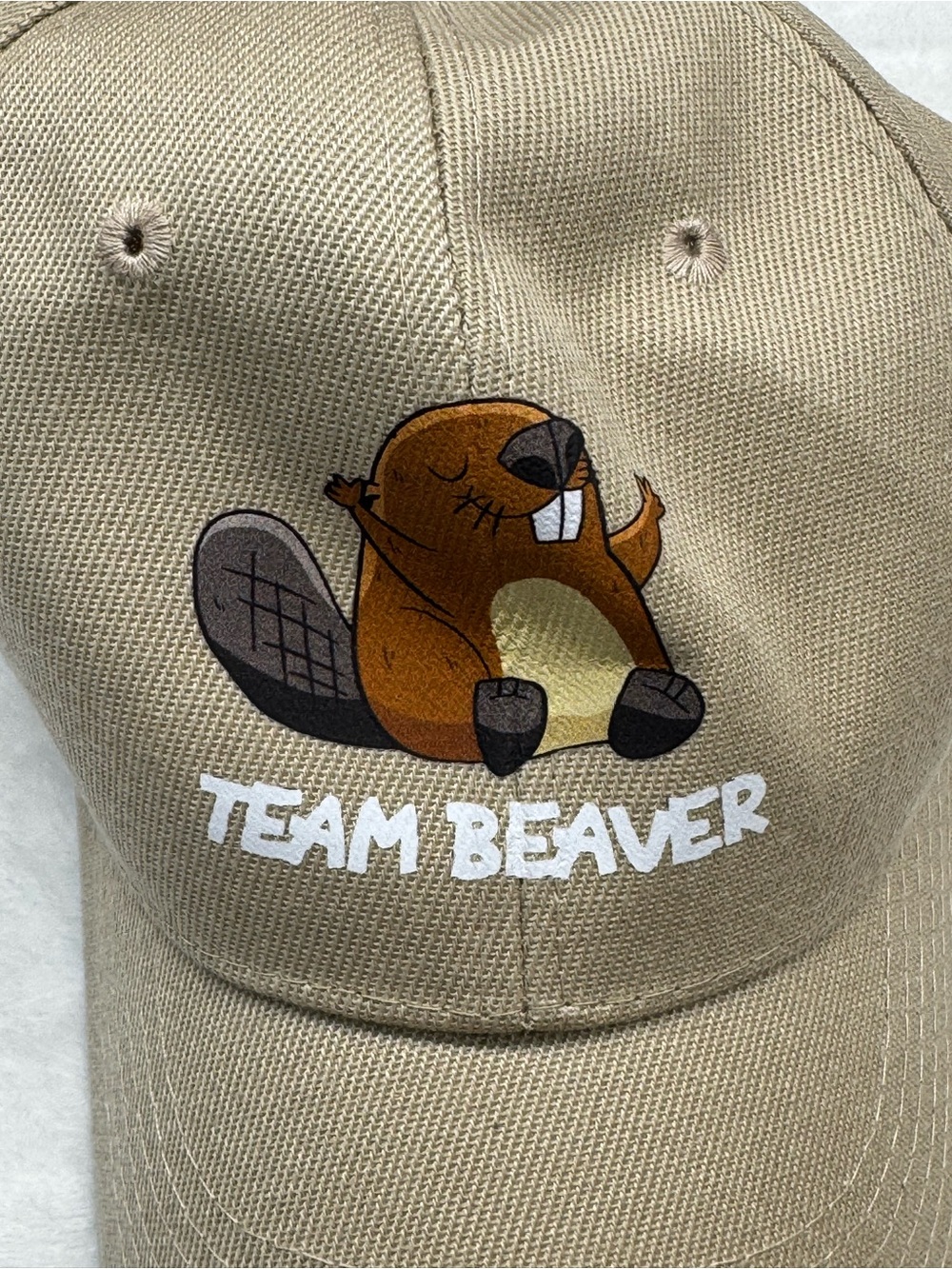 Team Beaver Khaki Hat Beaver Revenge Enemy Adjustable Baseball Cap - Picture 3 of 5